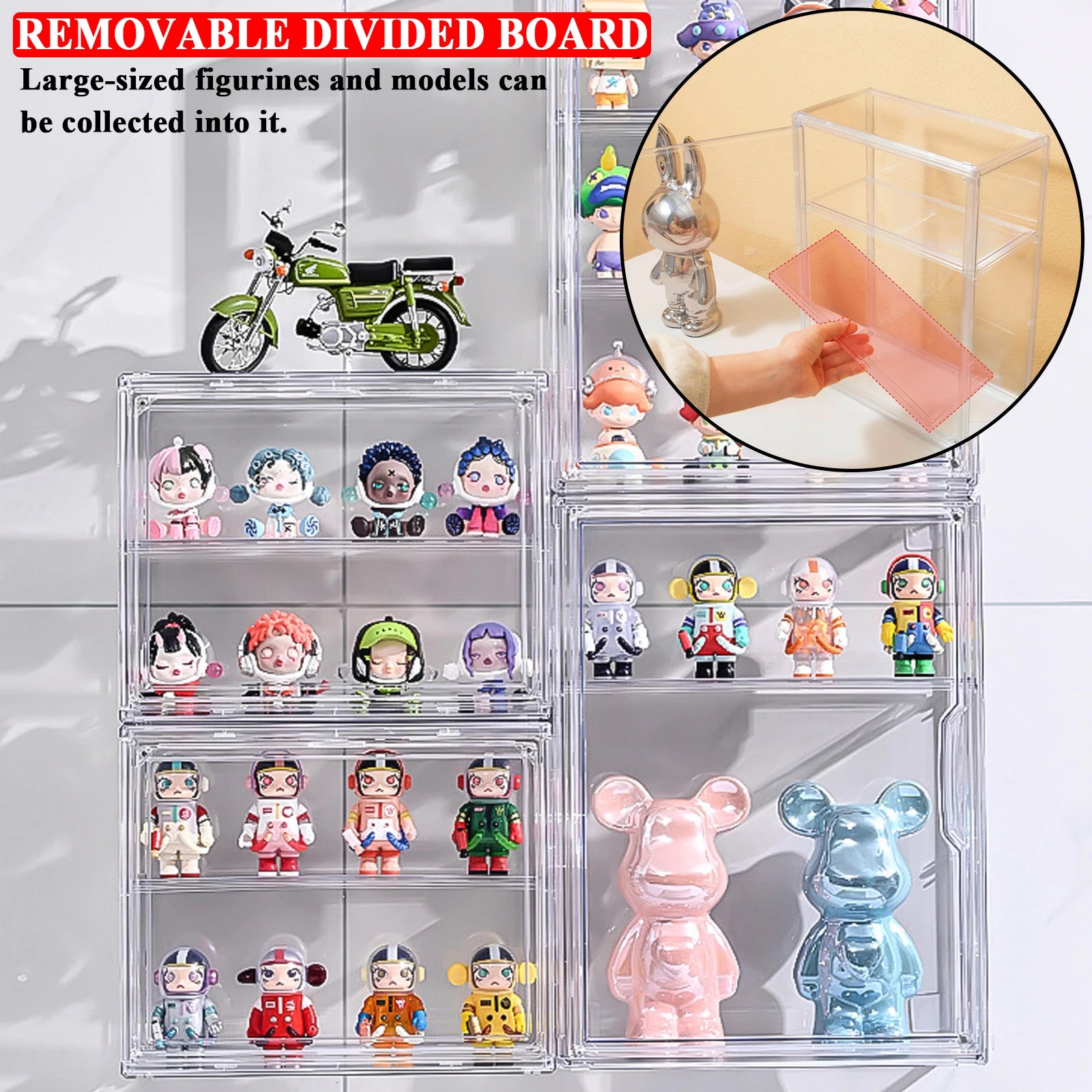 Storage Display Box Transparent Doll Organizer Case For Figurine