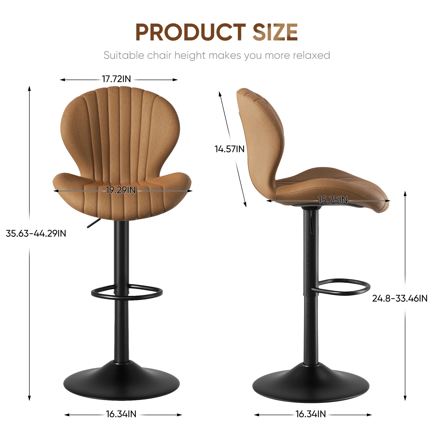 2 Pcs Set Dining Chair Backrest Bar Stools Adjustable Height Rotating Kitchen Home Furniture