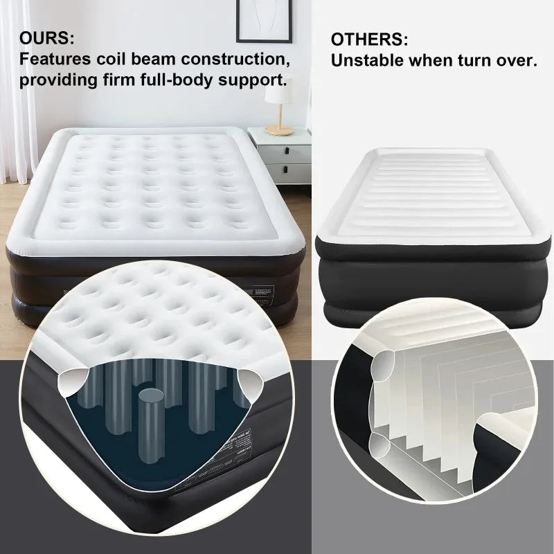 Ophanie Queen Air Mattress,  Puncture-Resistant, Quick Inflation/Deflation