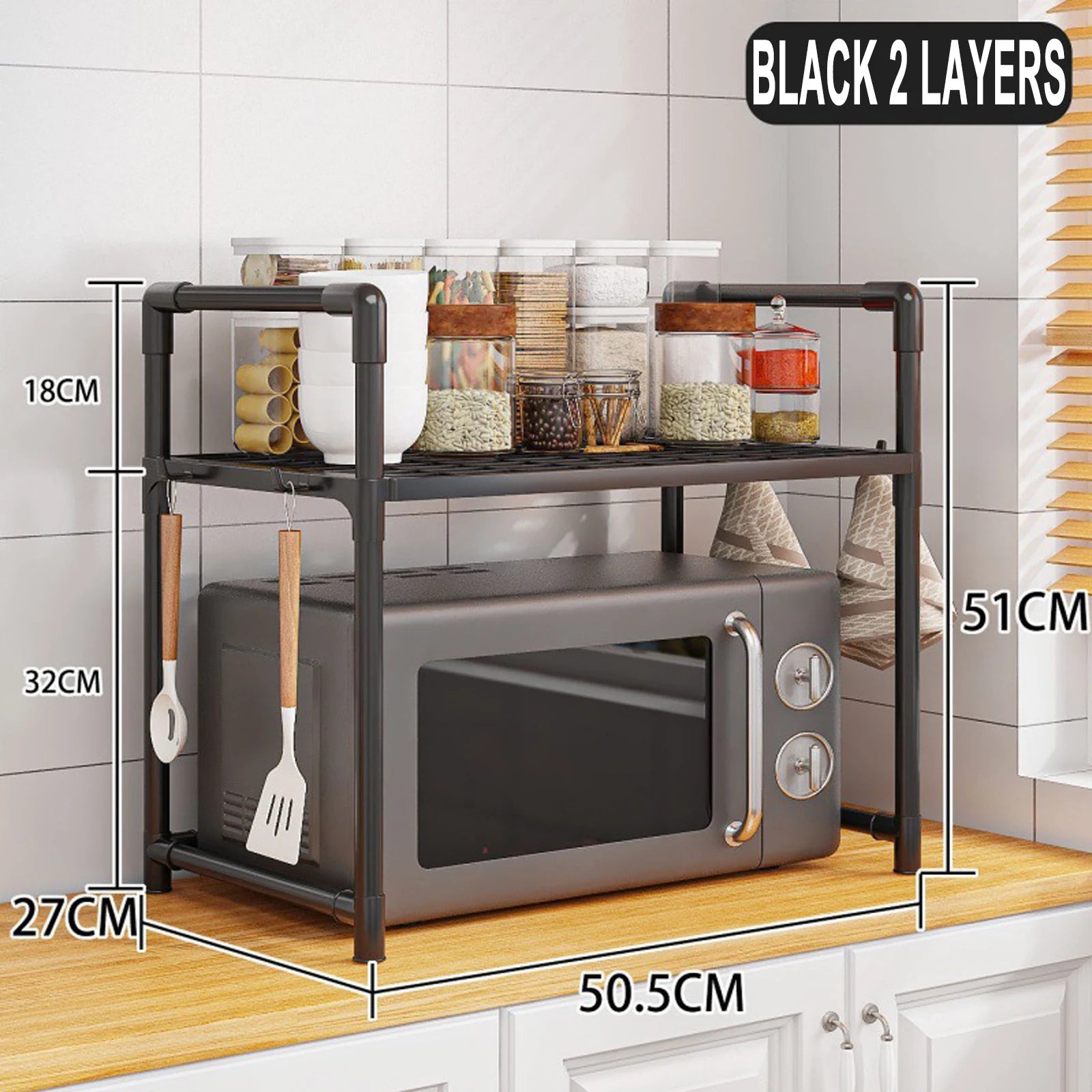 Microwave Shelf Kitchen Storage Rack Organizer