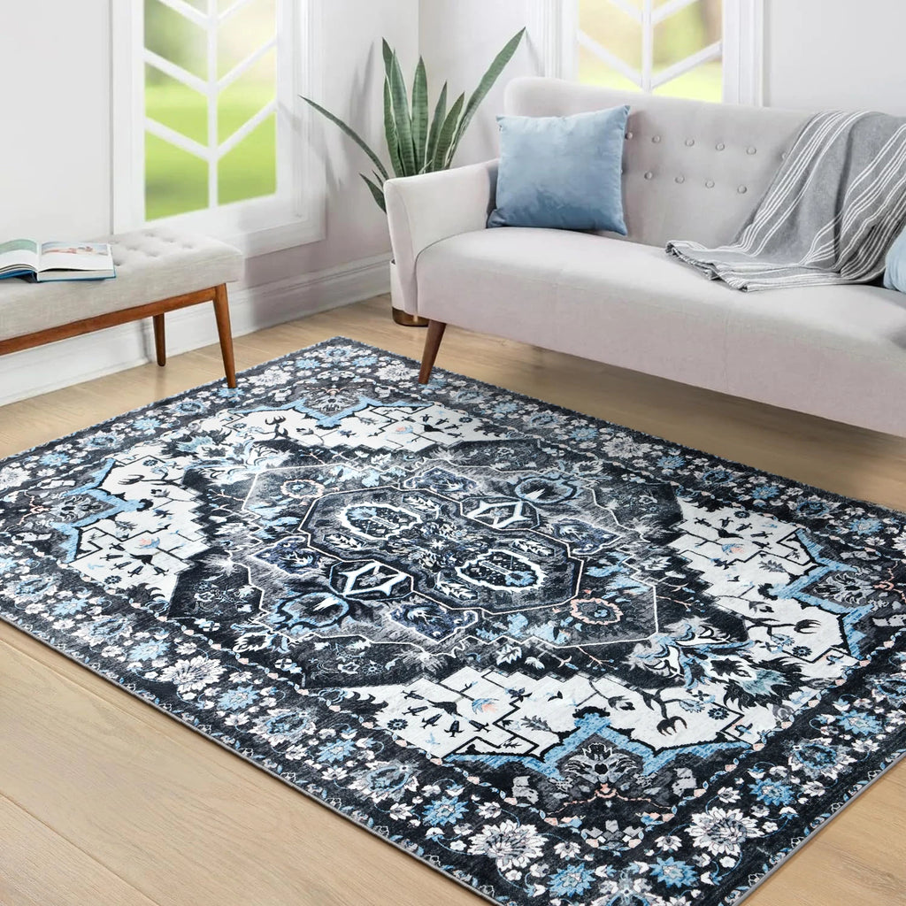 Soft Vintage Floral Area Rugs Non Slip
