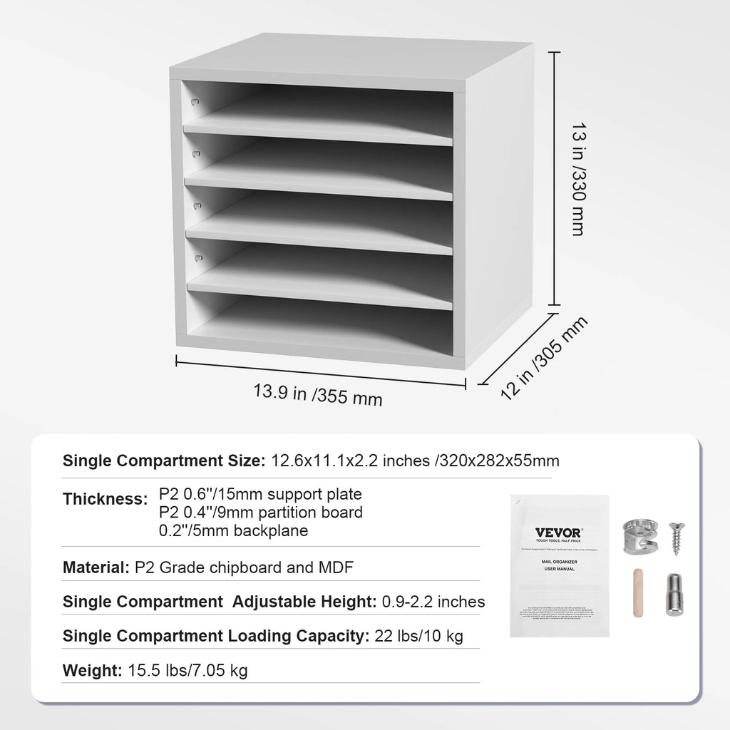 Literature Organizers 5/12/24/36 Compartments Office Mailbox w/ Adjustable Shelves