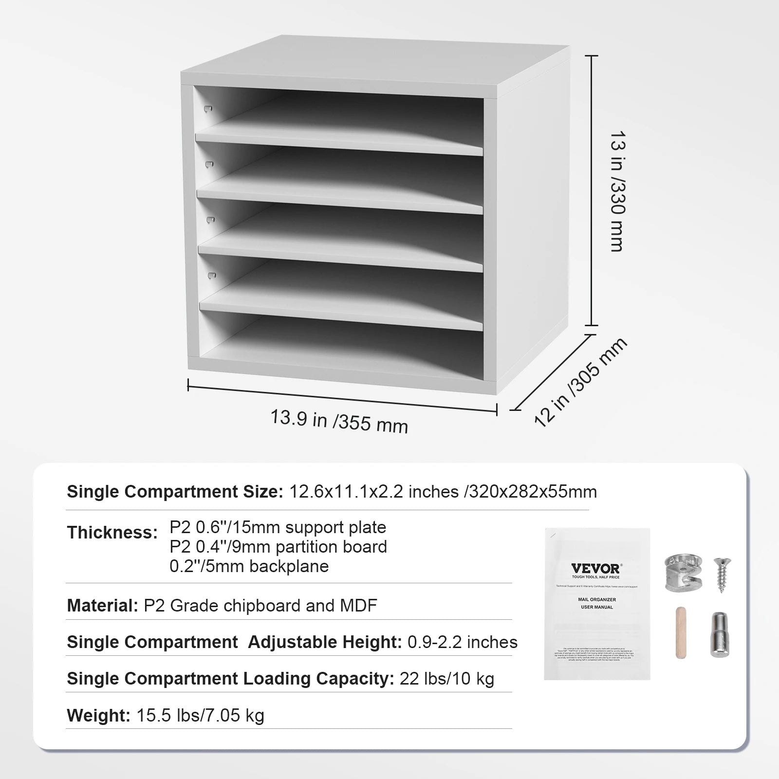 Literature Organizers 5/12/24/36 Compartments Office Mailbox w/ Adjustable Shelves