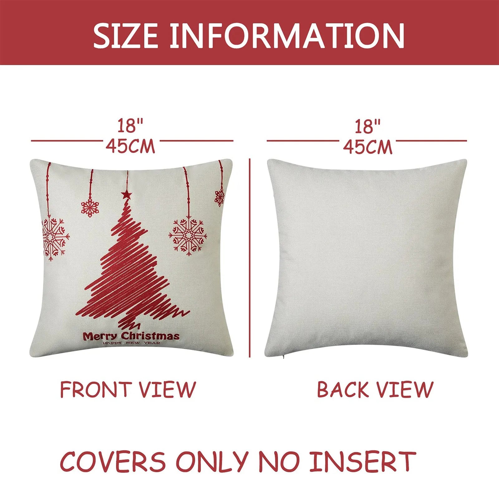 Christmas Decorations Throw Pillow Covers Set Of 4