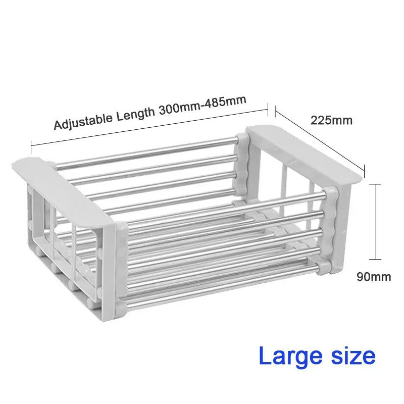 Kitchen Stainless Steel Sink Drain Rack Storage Organizer