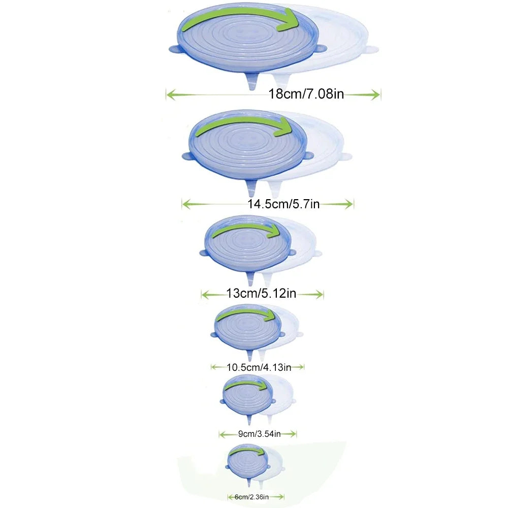 Universal Dish Stretch Round Lids For Kitchen Accessories
