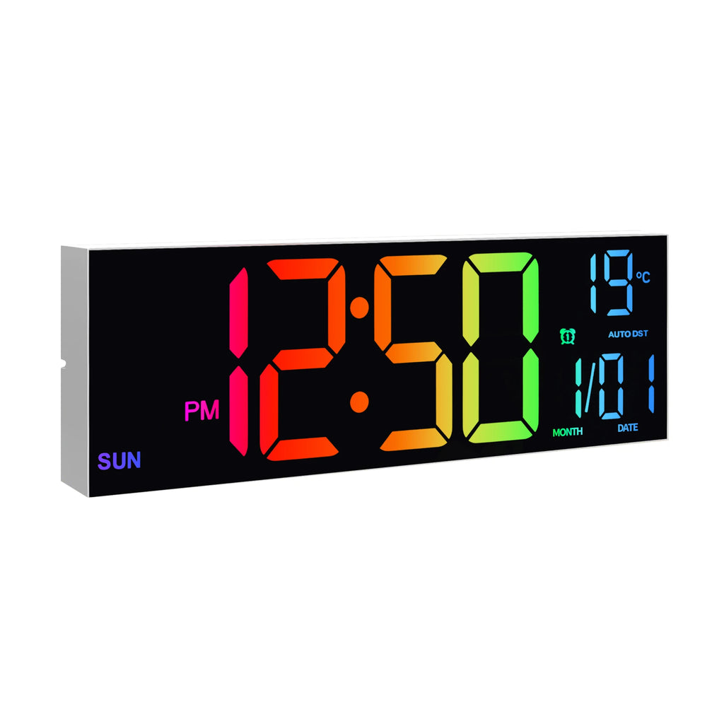 Large Digital Wall Clock, Big LED Display with Remote,Alarm, DST, Temperature for Living Room