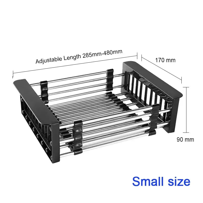 Kitchen Stainless Steel Sink Drain Rack Storage Organizer