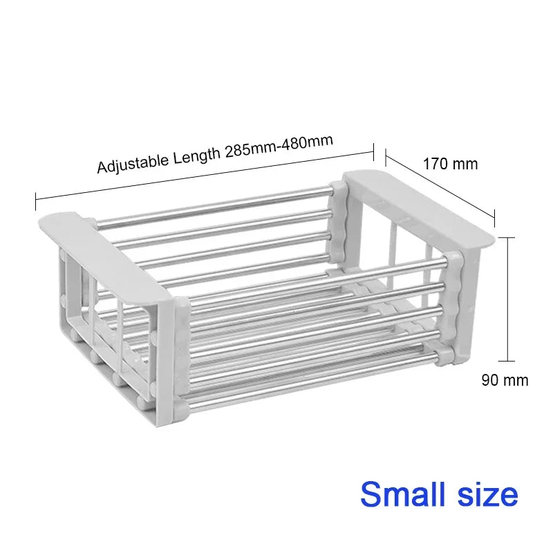 Kitchen Stainless Steel Sink Drain Rack Storage Organizer
