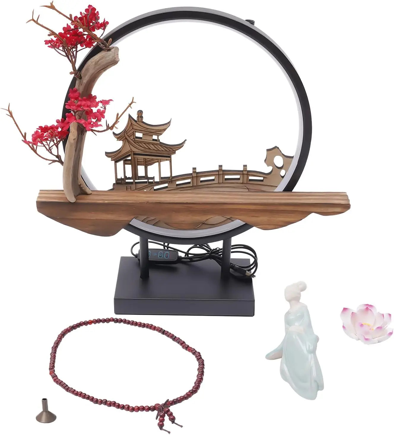 Incense Holder with LED Light Ring