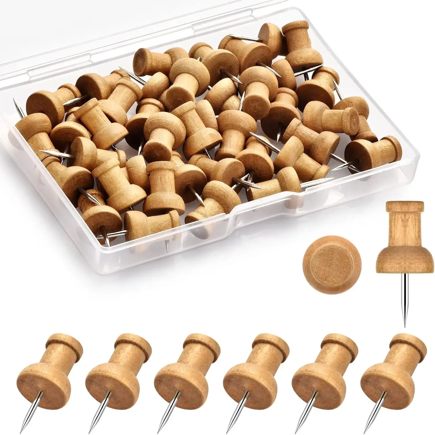 40Pcs wood sales, pushpin decoration