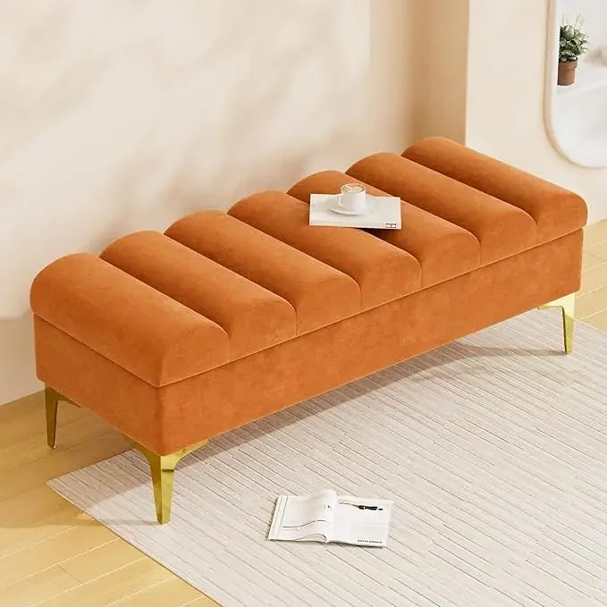 Storage Ottoman Bench for Bedroom with 420lbs Seating