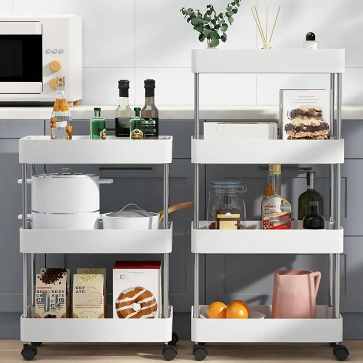 Rolling Utility Cart Storage Shelf  Slide Organizer