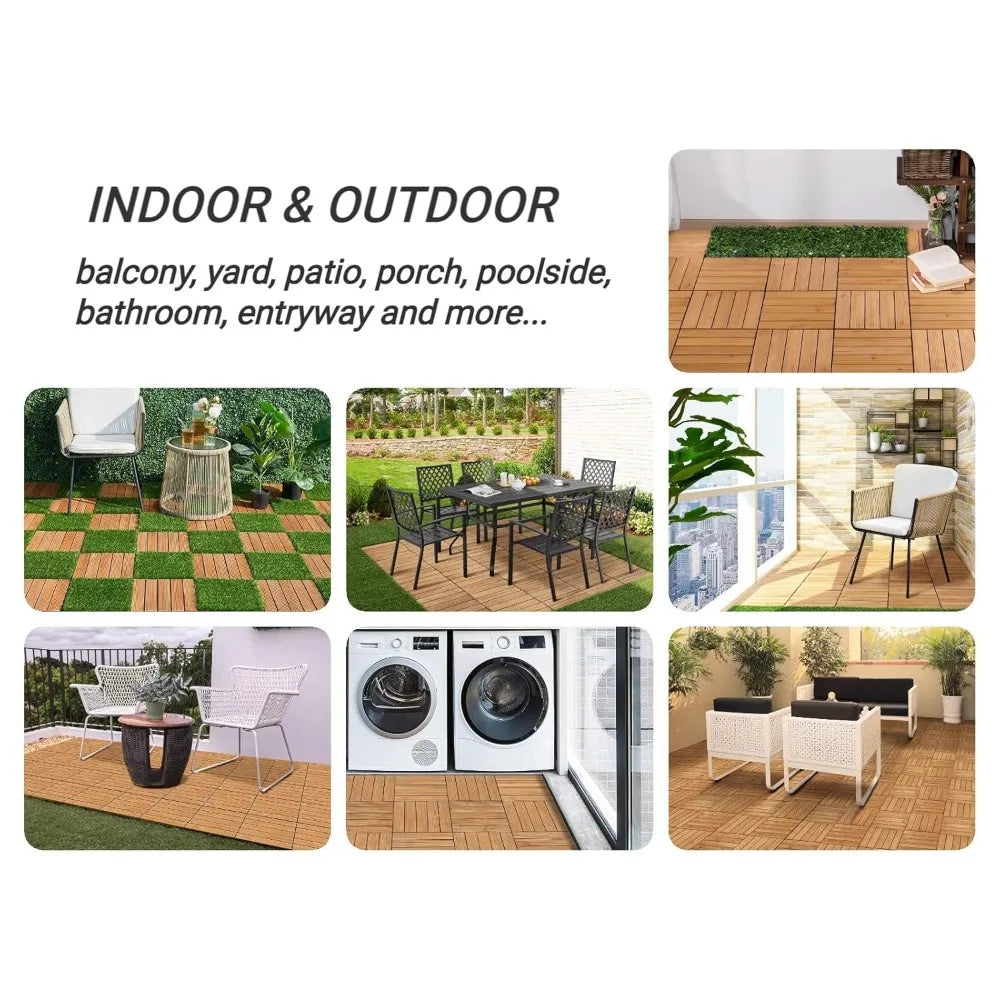 27PCS Interlocking Patio Deck Tiles Outdoor Flooring