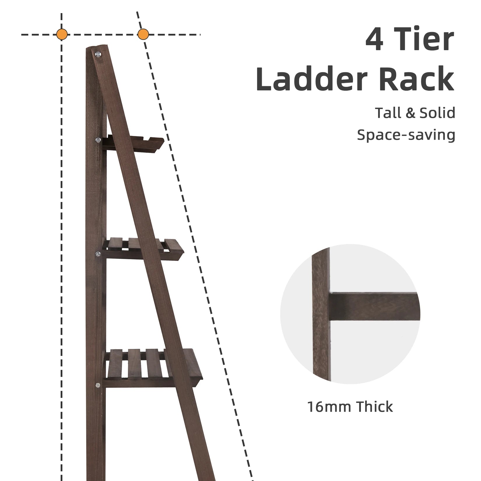 Folding 4 Tier Ladder Shelf, Plant Flower Display Rack