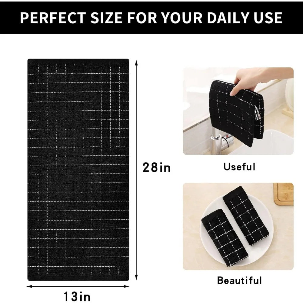 Checkered Designed, Soft and Super Absorbent Dish Towels, 4 Pack