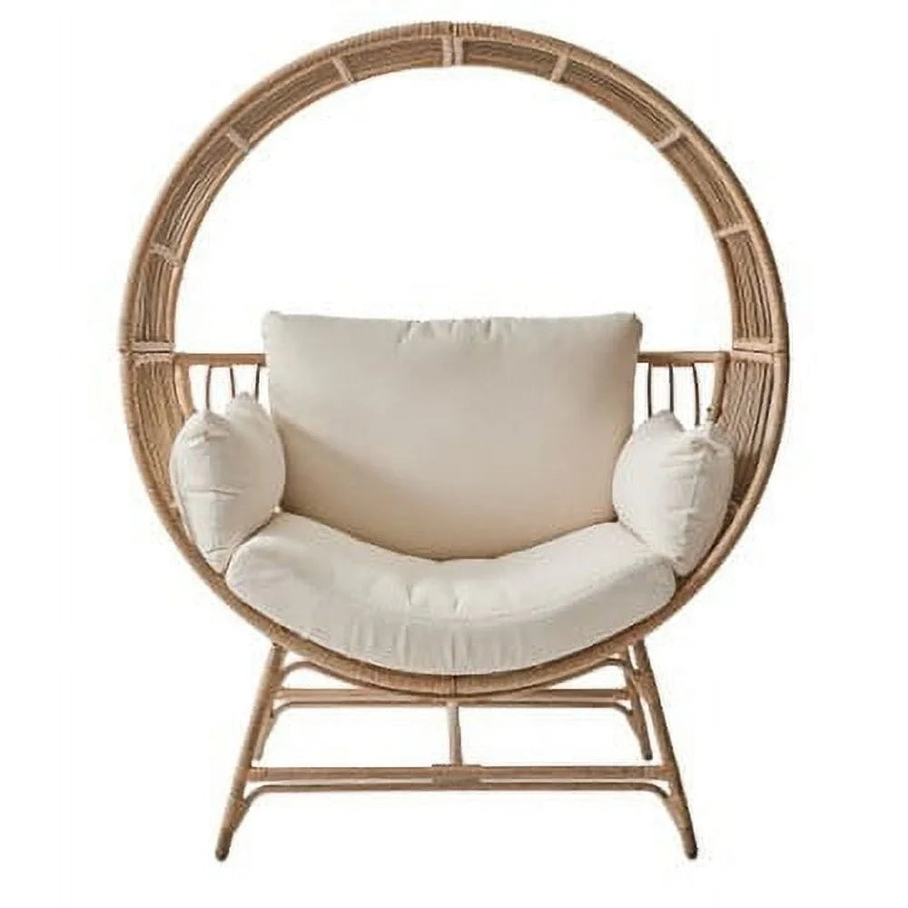 Outdoor Wicker Egg Chair with Cushions Patio Balcony