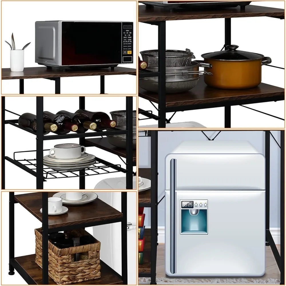 Bakers Racks for Kitchens with Storage Mini Fridge Stand