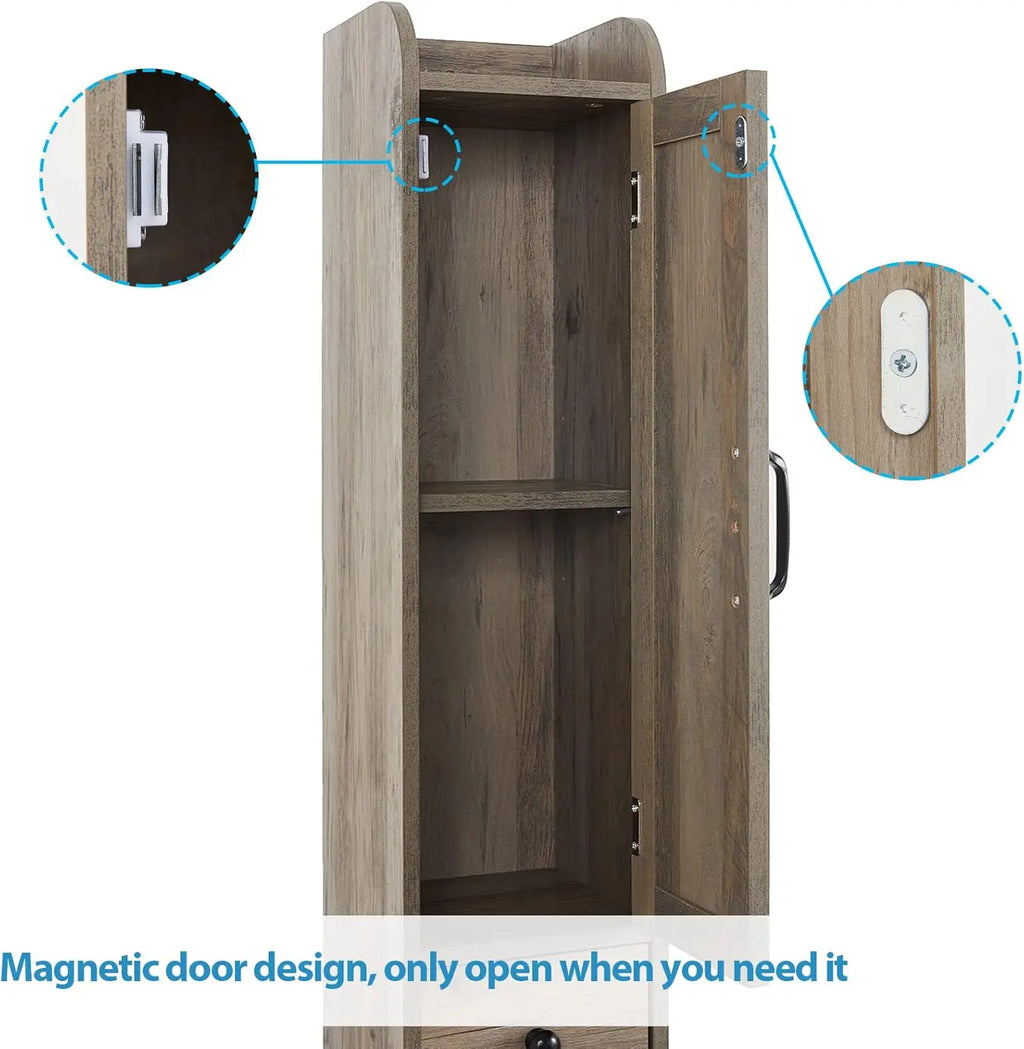 Adjustable Shelf. Retractable Paper Rod. 8 Compartments.