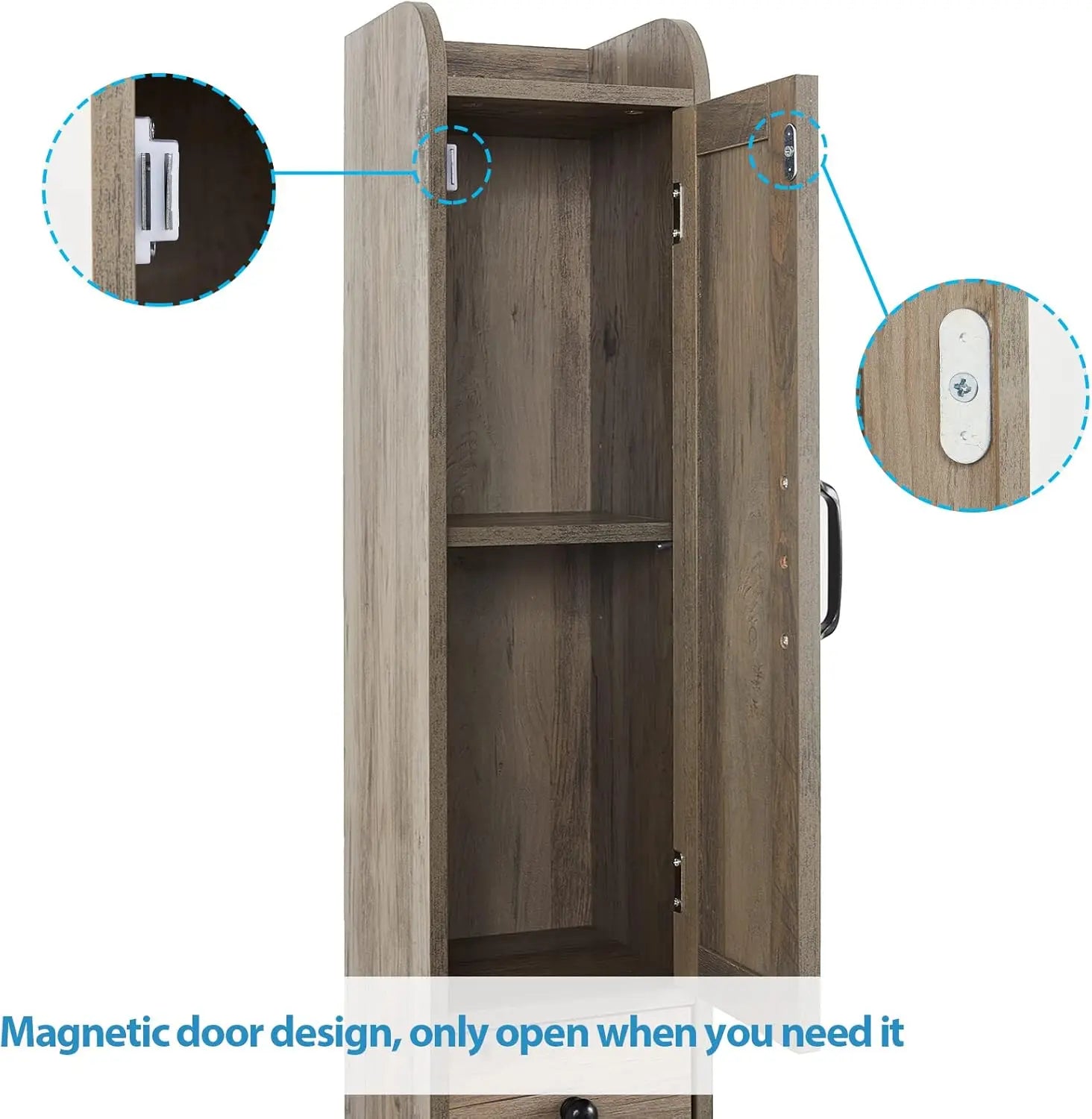 Adjustable Shelf. Retractable Paper Rod. 8 Compartments.