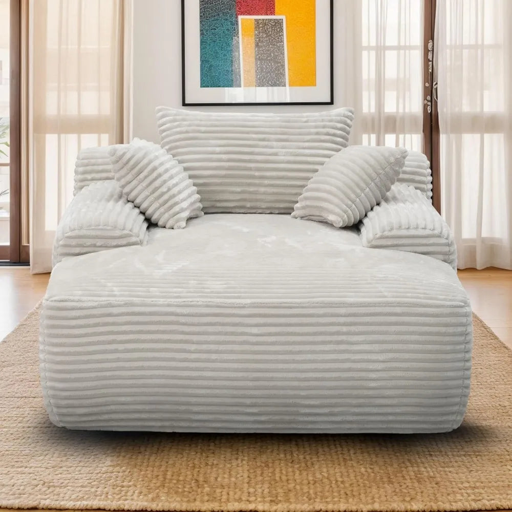 Boneless Couch Deep Seat with 3 Pillows