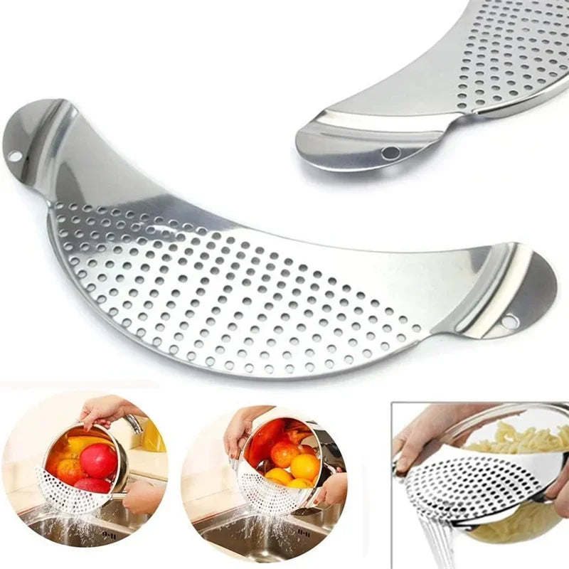 Easy Draining Pot Strainer Stainless Steel
