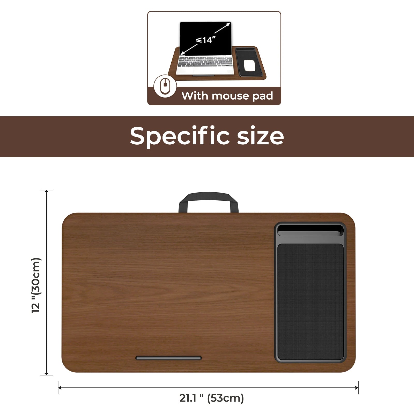 Lap Desk  Pro Mouse Pad and Phone Holder 21.1x12inch Anti-Slip Strip PORTABLE LIGHTWEIGHT