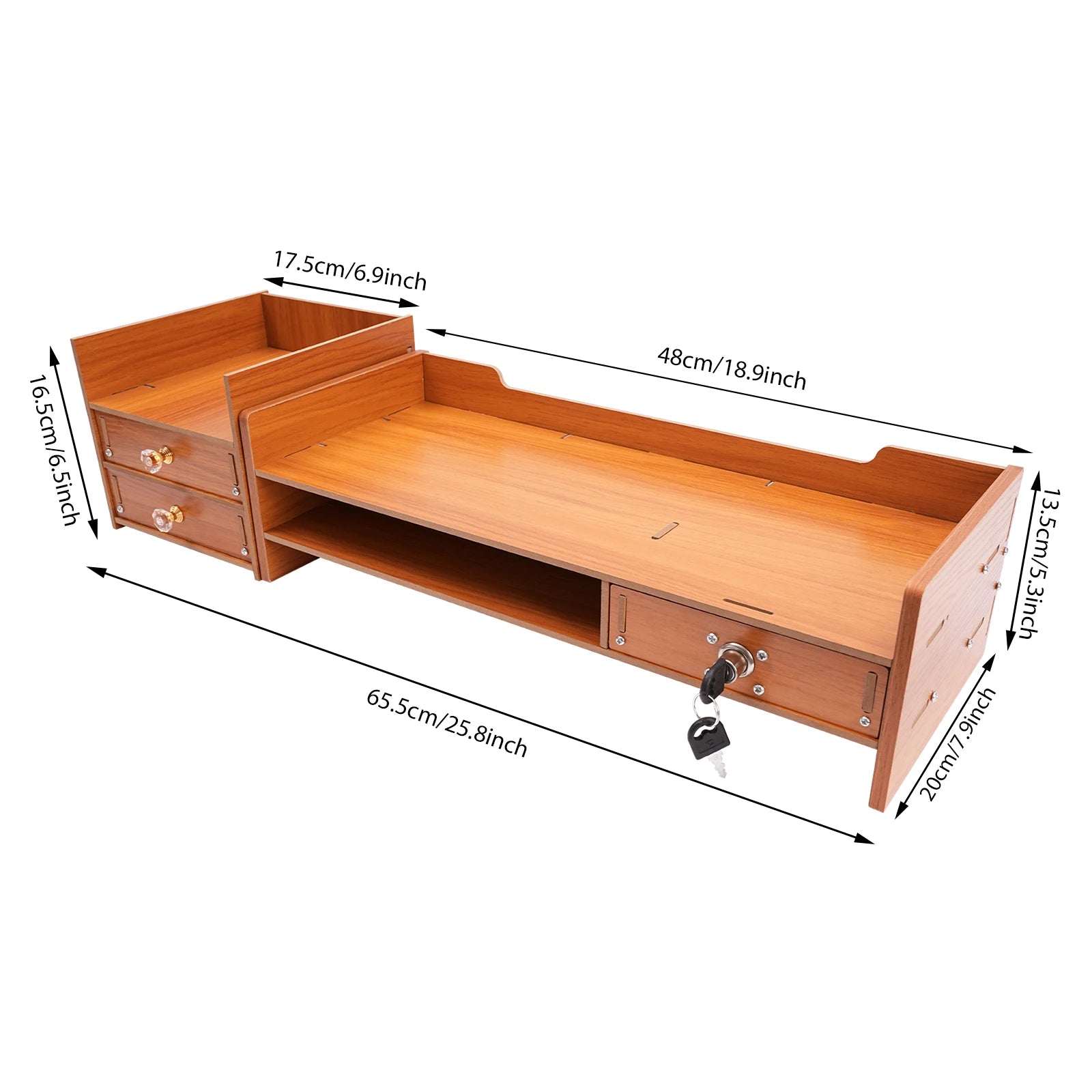 Monitor Stand with Drawers Desk Organizer