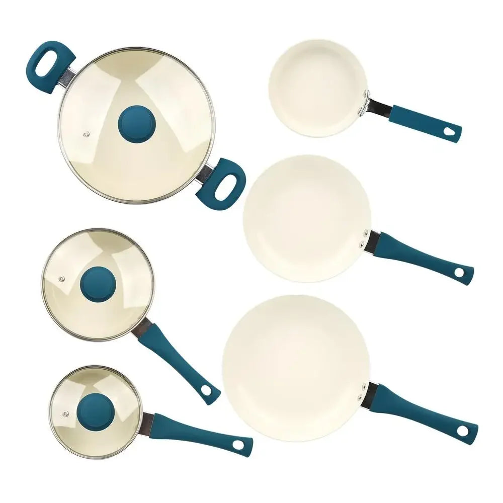 12-Piece Corsair Blue Nonstick Aluminum Cookware Set