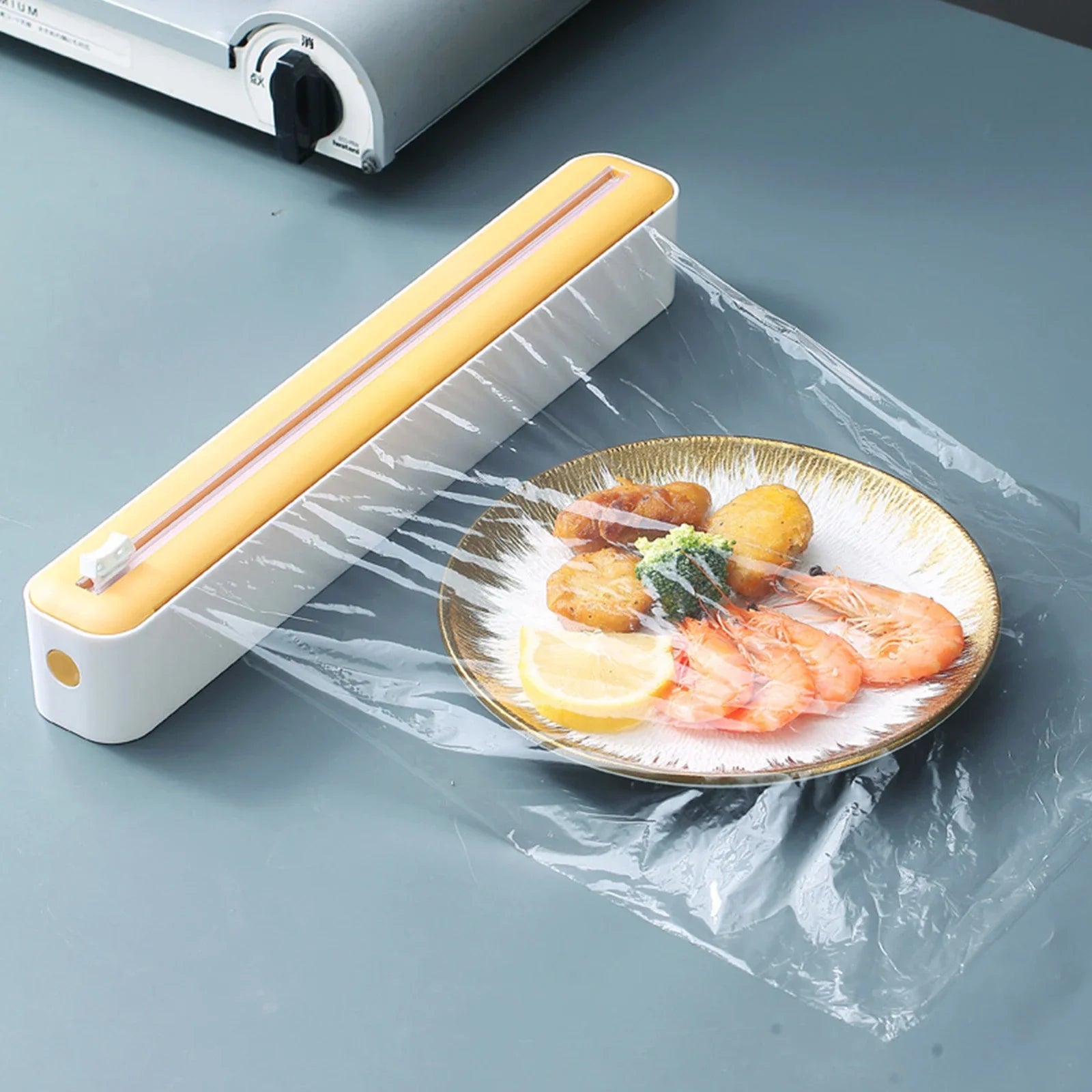 Foil and Plastic Wrap Organizer Refillable Food Cling Film Dispenser