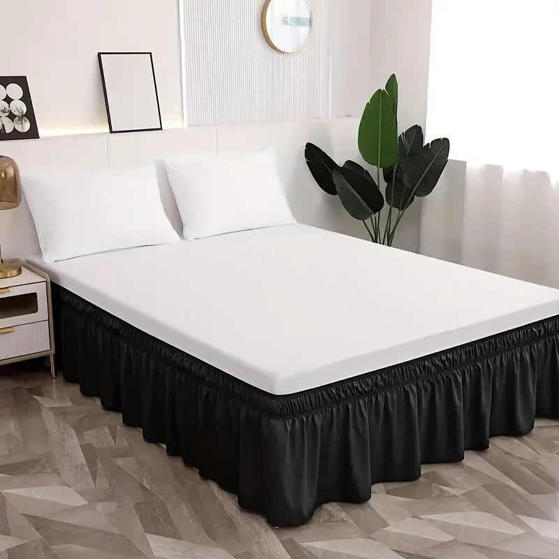 1pc Breathable & Bed Skirt With Elastic Band  Cover Comforter Sets Curtains