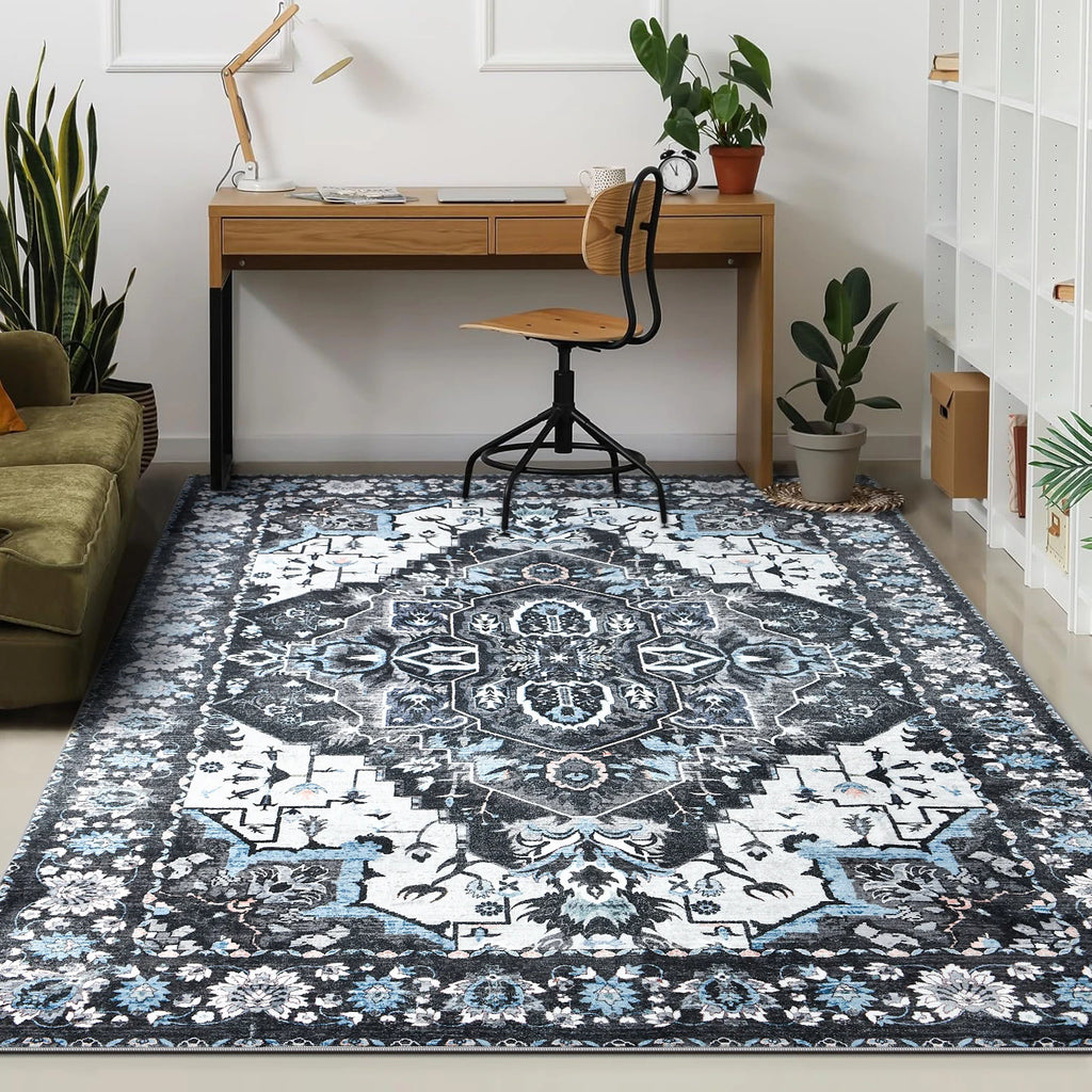 Soft Vintage Floral Area Rugs Non Slip