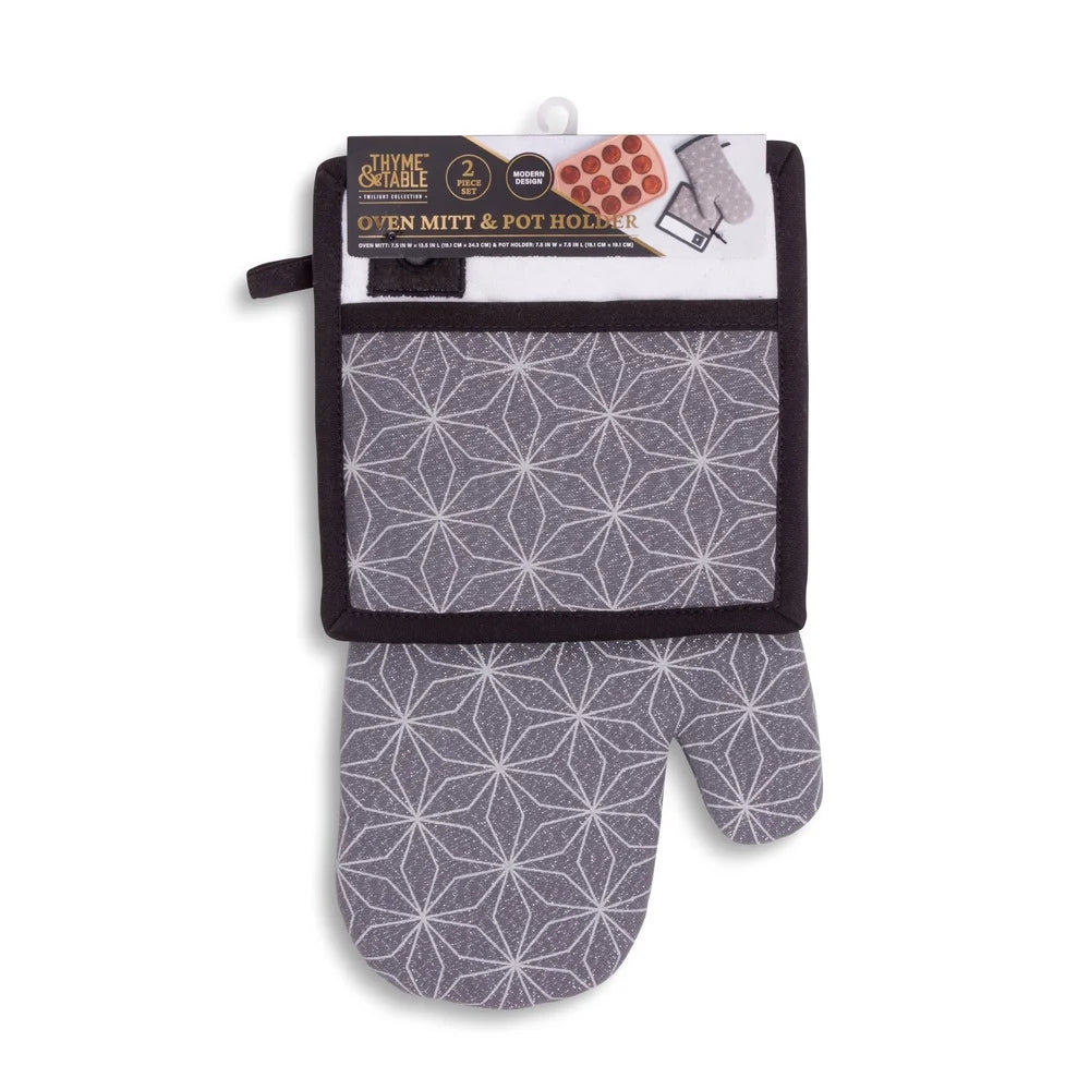 Heat Resistant Oven Mitt Potholder Set