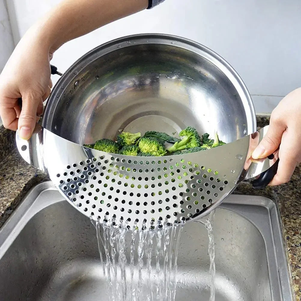 Easy Draining Pot Strainer Stainless Steel