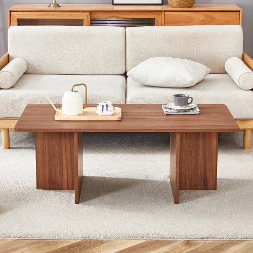 Modern Rectangle Living Room Table, Farmhouse Wood
