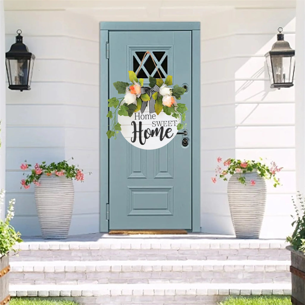 Rustic Wooden Welcome Sign Round Plaque