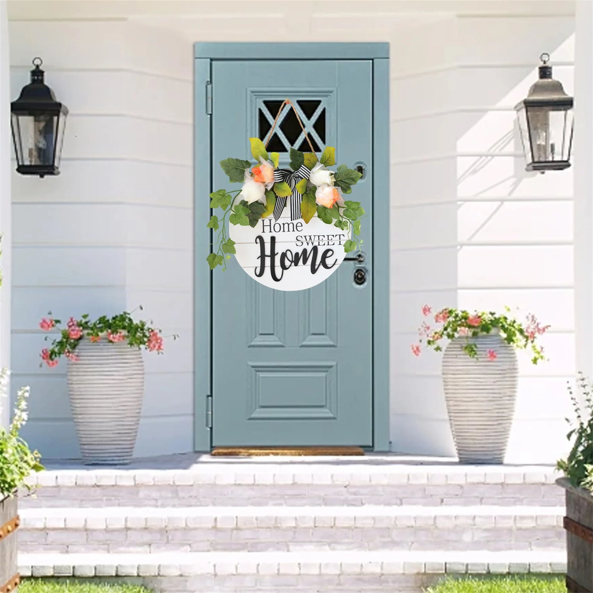 Rustic Wooden Welcome Sign Round Plaque