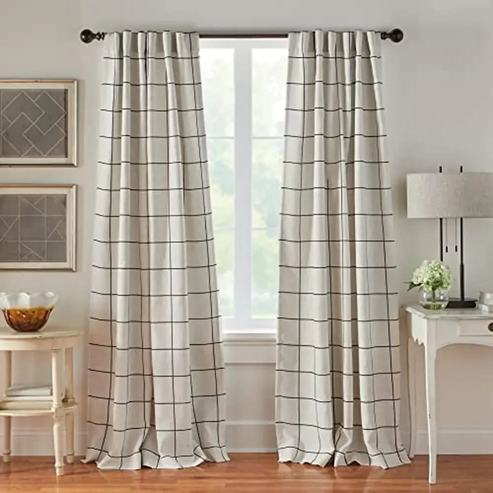 Brighton Plaid Blackout Window Curtain Rustic Farmhouse Style Panel