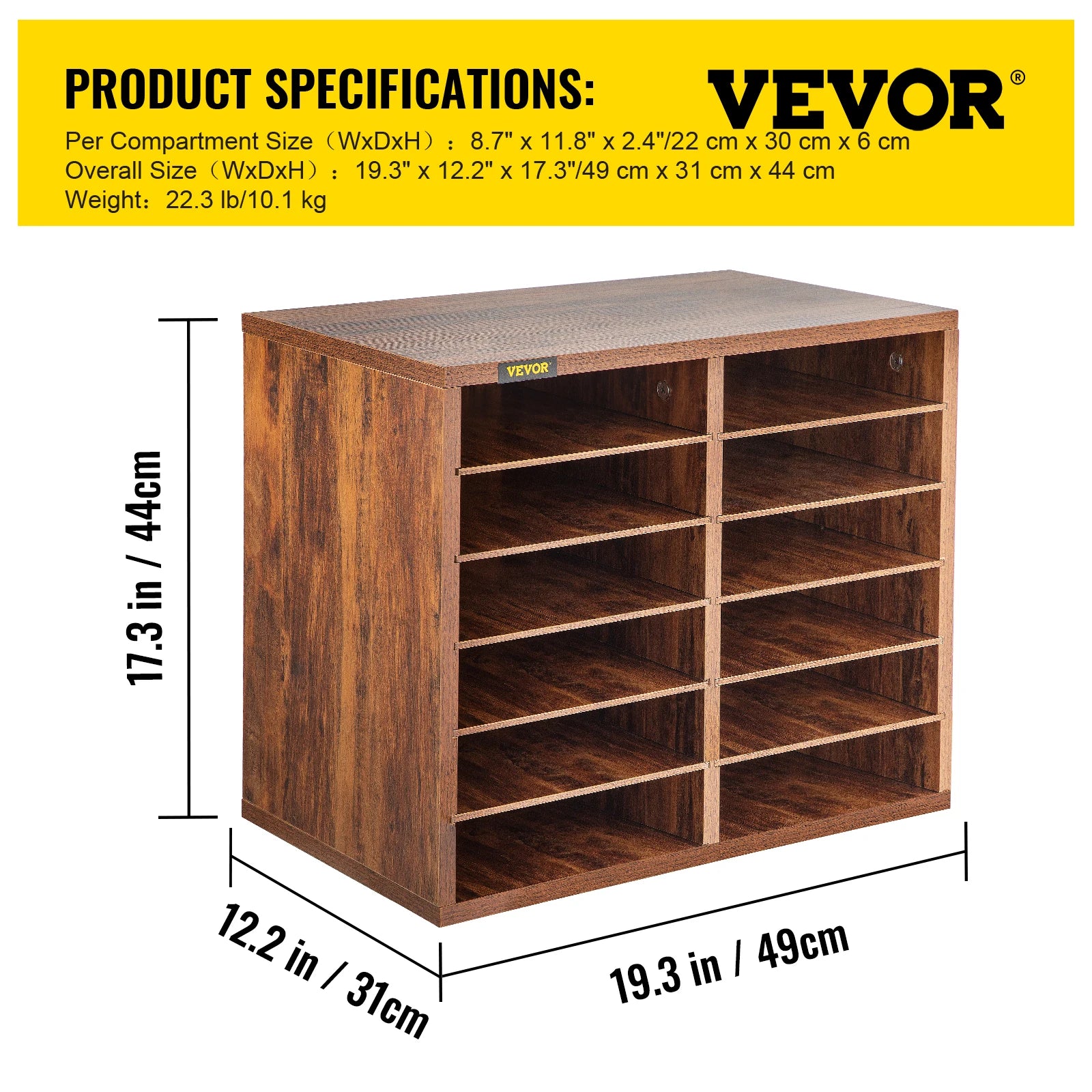 Literature Organizers 5/12/24/36 Compartments Office Mailbox w/ Adjustable Shelves