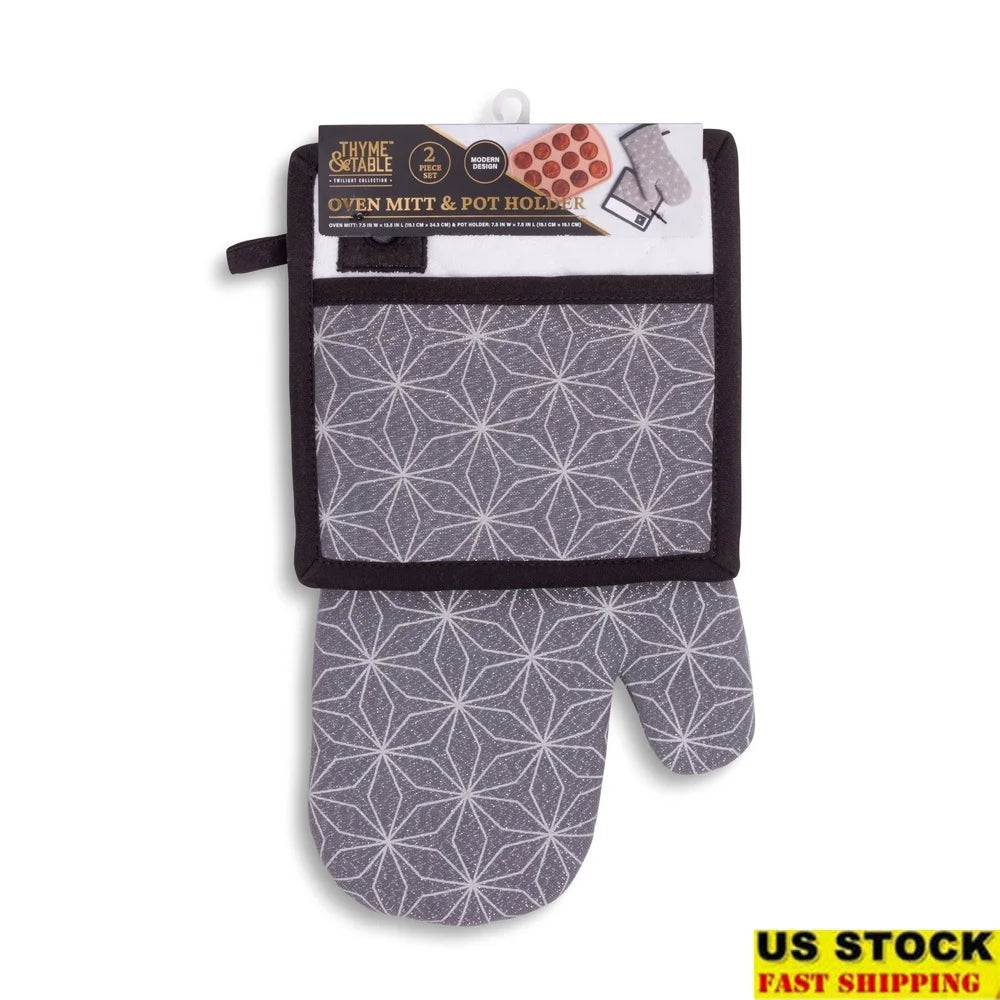 Heat Resistant Oven Mitt Potholder Set
