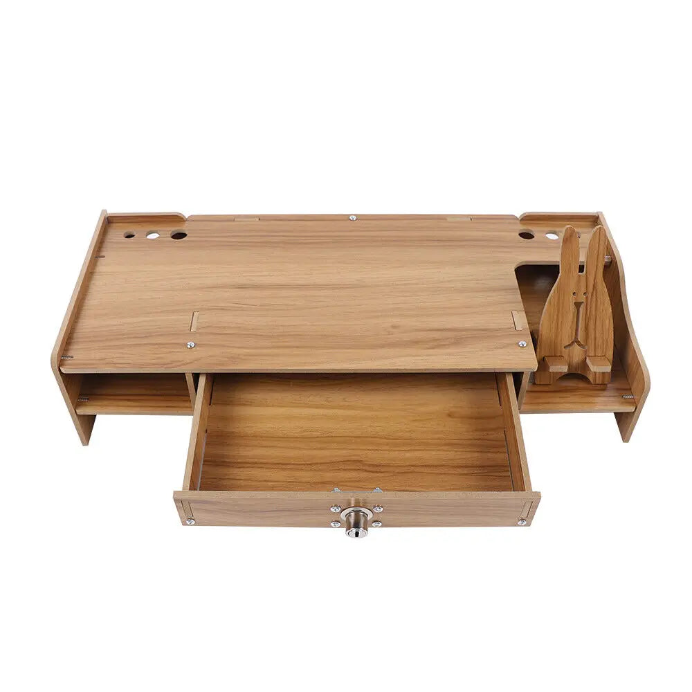 Wood Monitor Riser with Drawer Computer