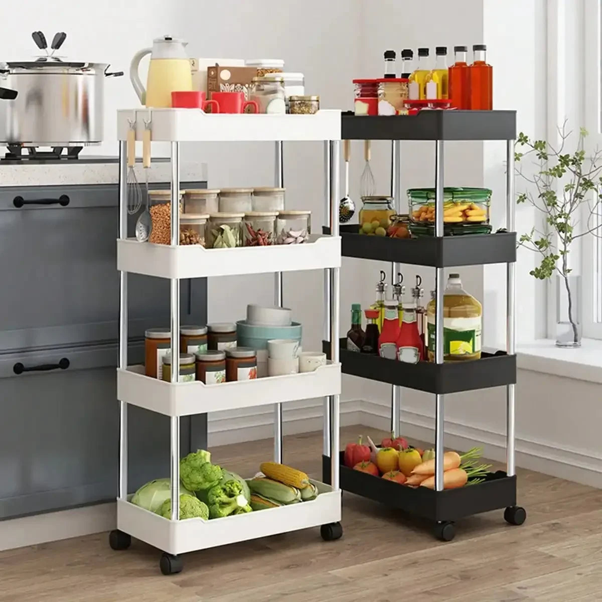 Rolling Utility Cart Storage Shelf  Slide Organizer