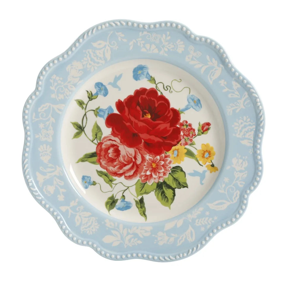 Sweet Rose 12-Piece Dinnerware Set  4 Functional Dishware Microwave Dishwasher Safe