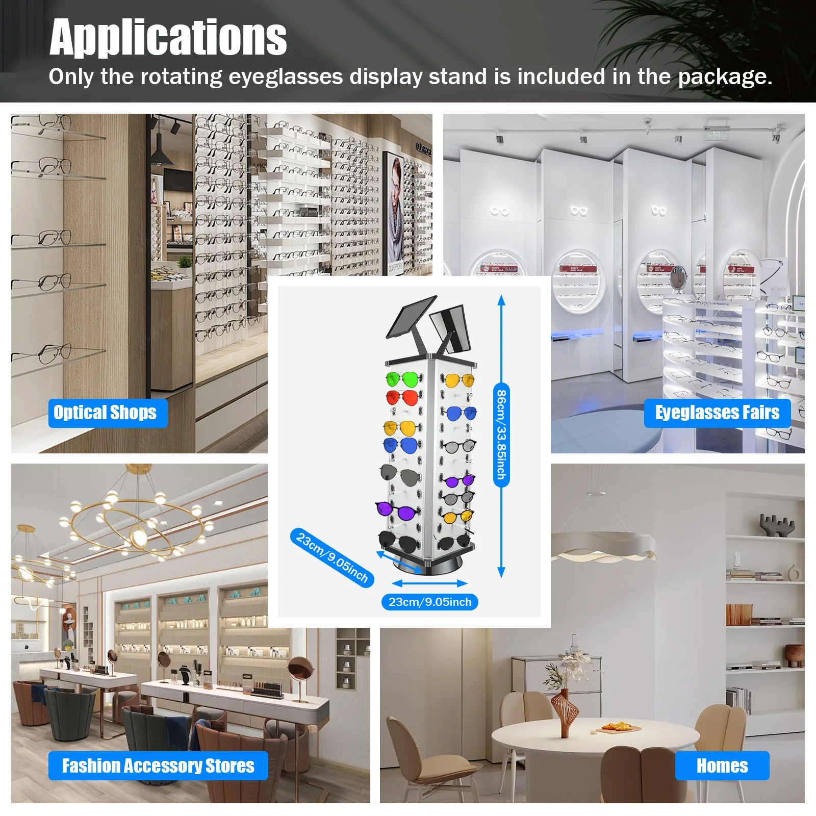 Rotating Sunglasses Display Stand 44 Pairs of Glasses