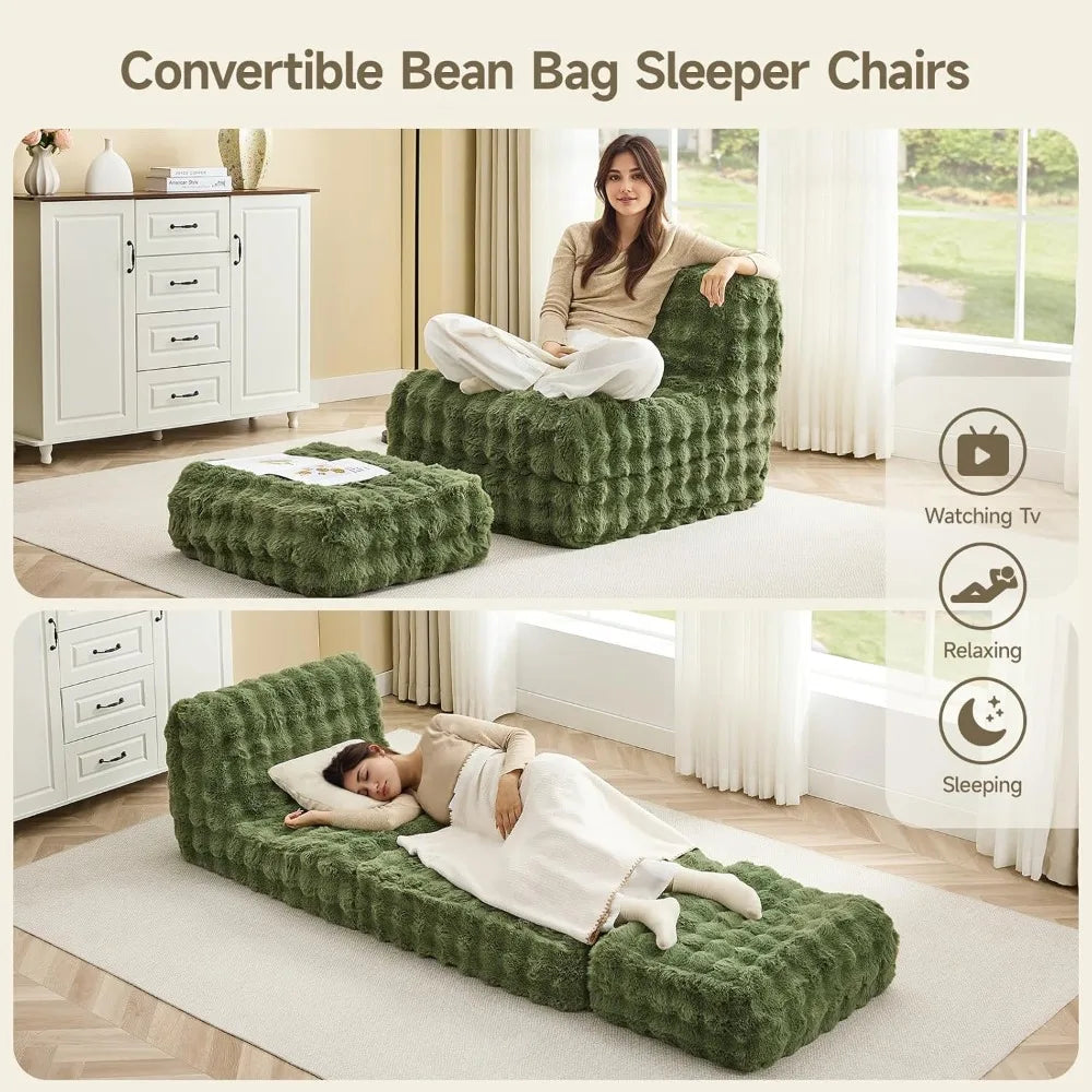 Giant Bean Bag Chair Plush Lazy Floor Sofa