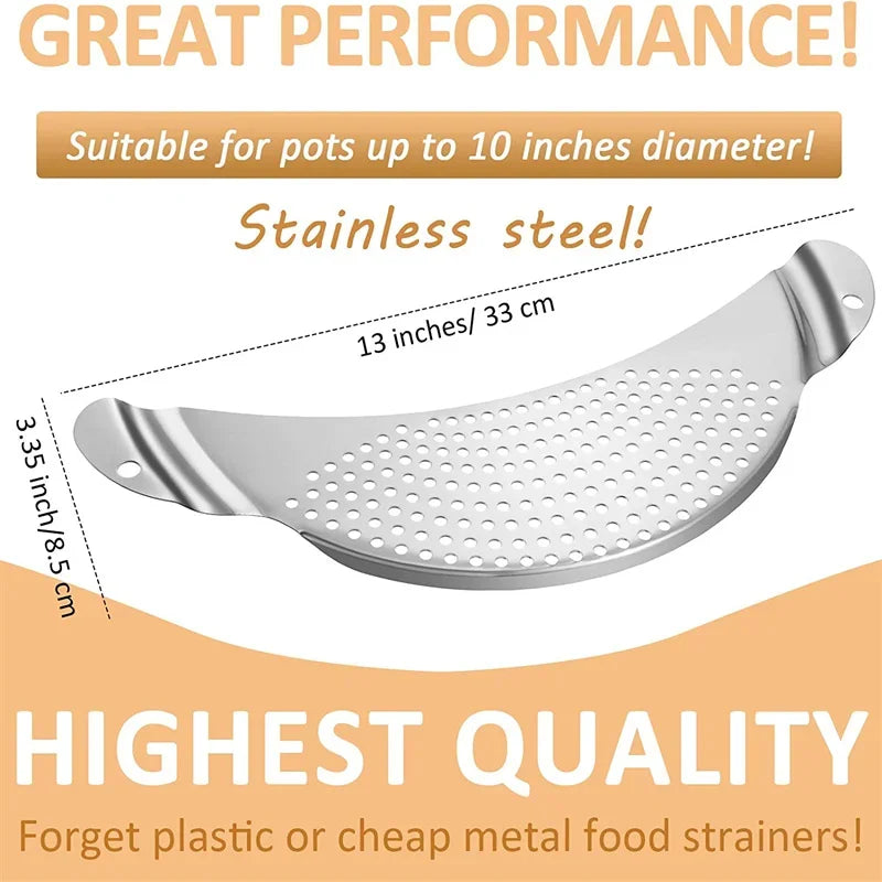 Easy Draining Pot Strainer Stainless Steel