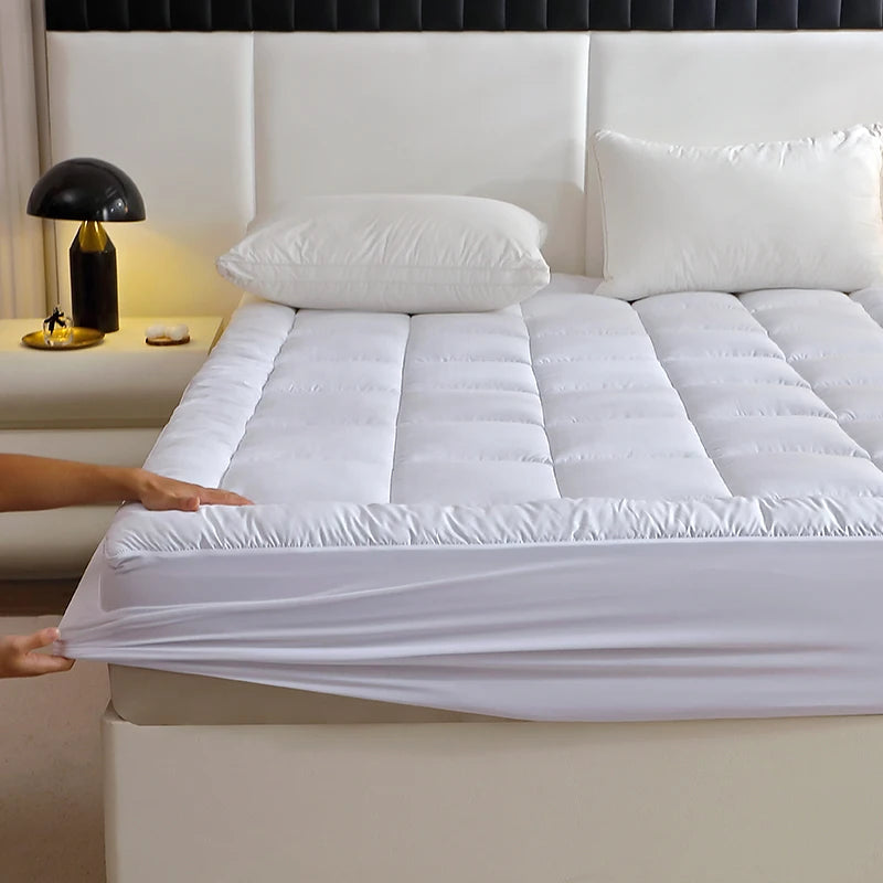 1 Piece Twin Full Queen King 360gsm White Quilted Thin Mattress Pad