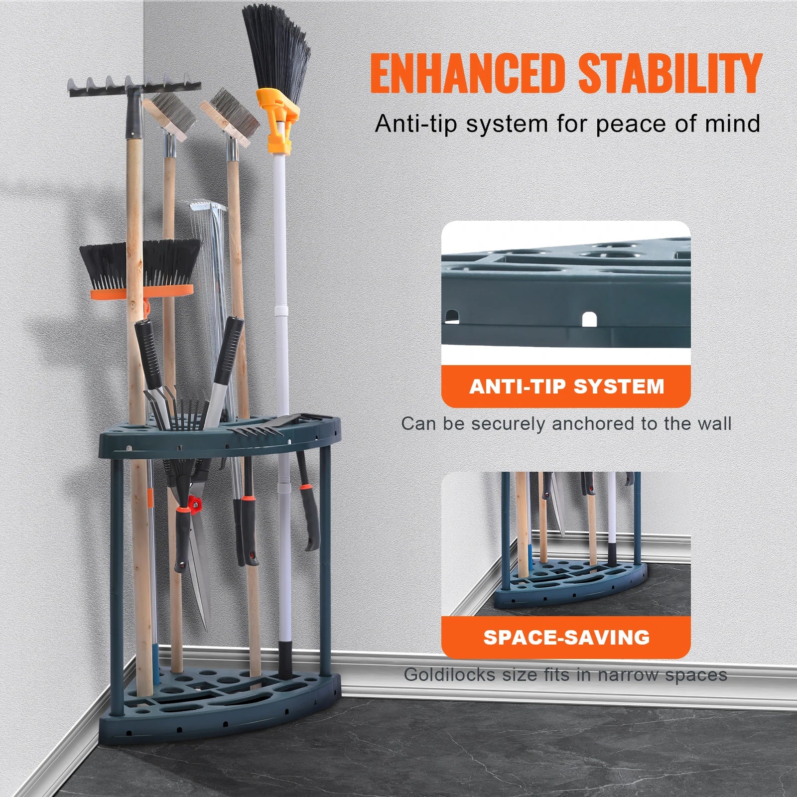 19 Slots Garden Tool Organizer Yard Tool Tower