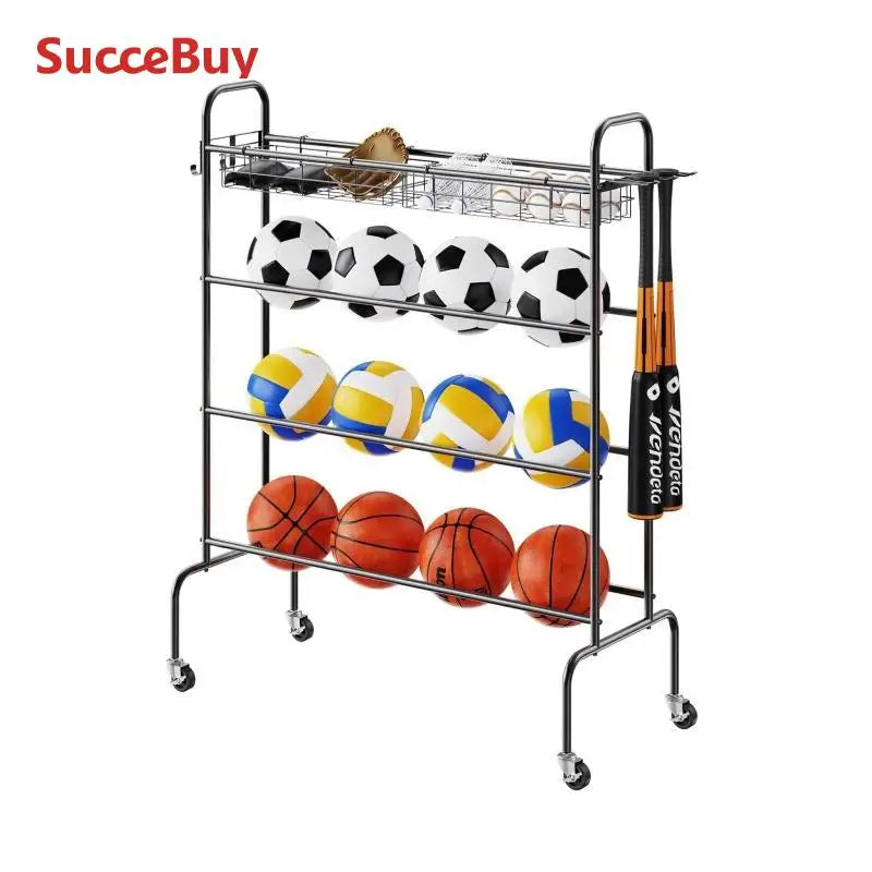 4-Layers Basketball Rack  Shooting Training Stand with Wheels