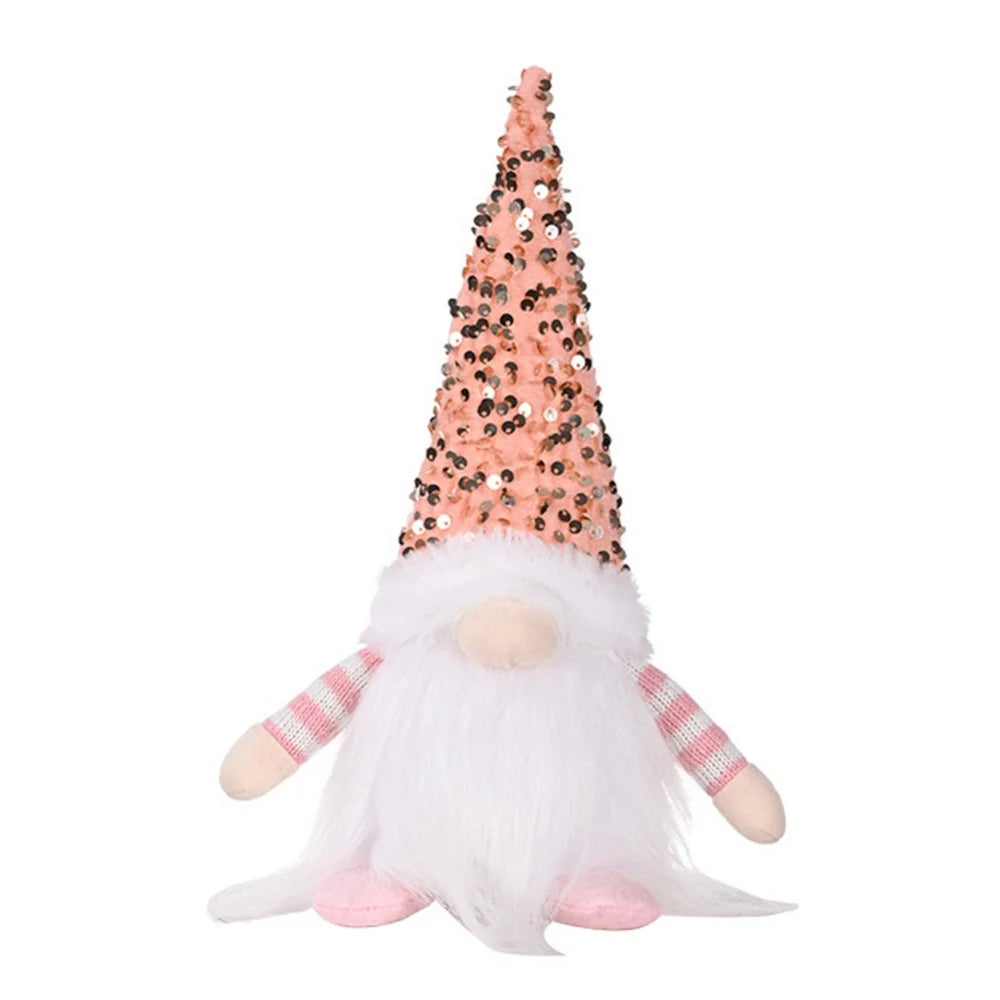 30cm Sequin Christmas Doll Elf Gnome Dolls with Led Light